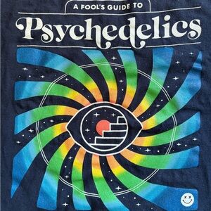 A‎ Fool’s Guide to Psychedelics Graphic T-Shirt Navy Size S EUC
